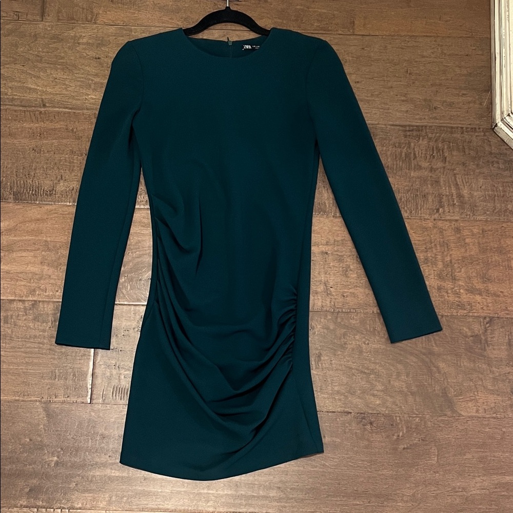 Zara Dark Teal Long Sleeve Dress
